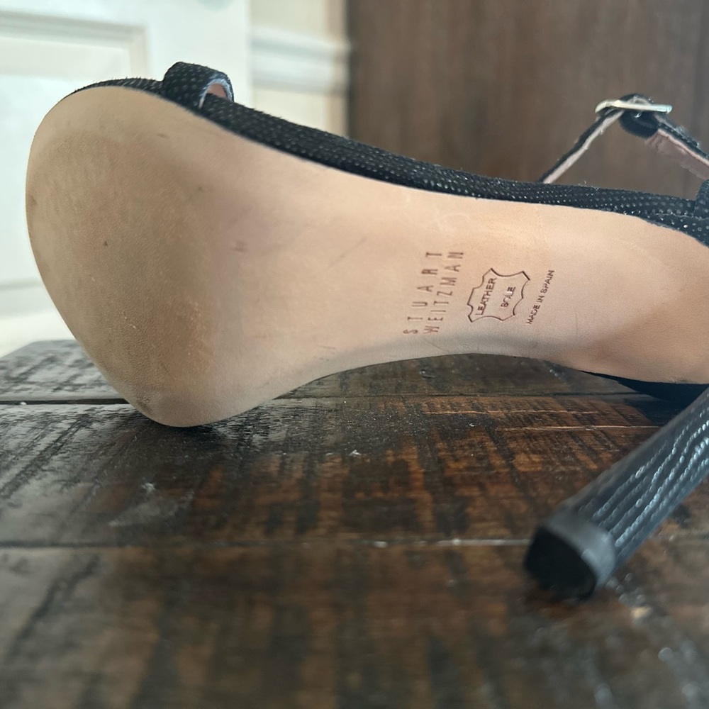 New Stewart Weitzman heels. No box size 5.5 Black Diamond in color - Picture 6 of 8